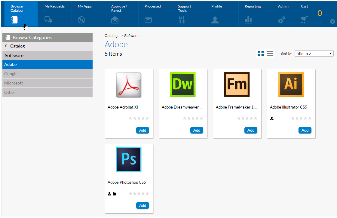 Browse Catalog Tab With Microsoft Category Selected